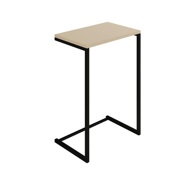 Imagem de  Mesa Lateral De Apoio de Sofá Charmme Ferro Preto 70cm Industrial Elegante