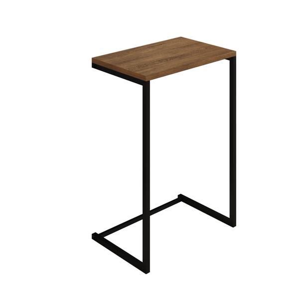 Imagem de  Mesa Lateral De Apoio de Sofá Charmme Ferro Preto 70cm Industrial Elegante