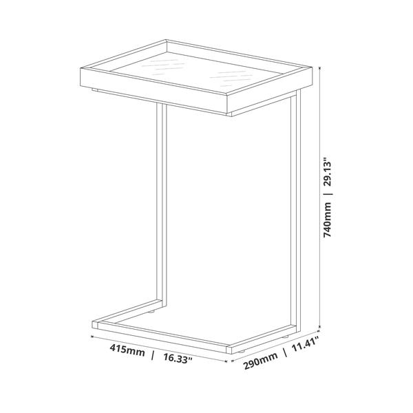 Imagem de Mesa Lateral de Apoio JB 4774 com Espelho me pé de Aço - Preto/Preto