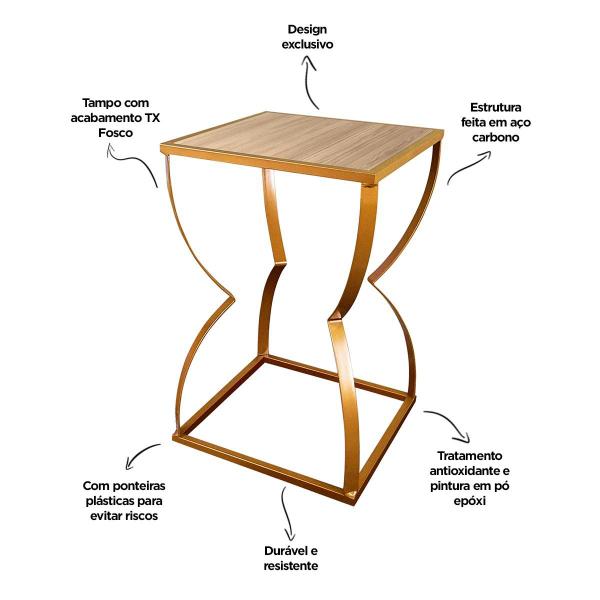 Imagem de Mesa Lateral de Canto Mesa de Apoio para Sala Quarto Belt