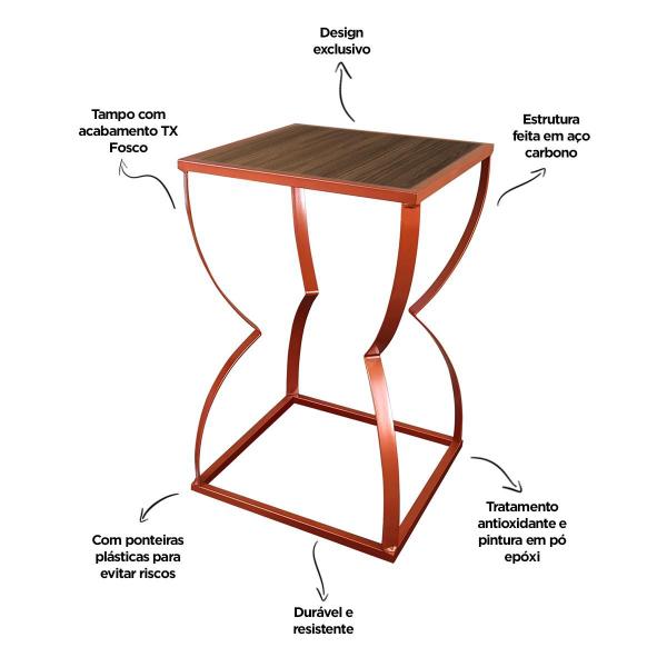 Imagem de Mesa Lateral de Canto Mesa de Apoio para Sala Quarto Belt