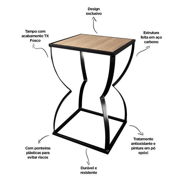 Imagem de Mesa Lateral de Canto Mesa de Apoio para Sala Quarto Belt