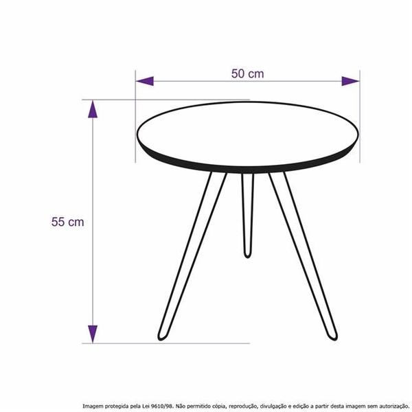 Imagem de Mesa Lateral de Canto Tripé Média Laqueada Amarela