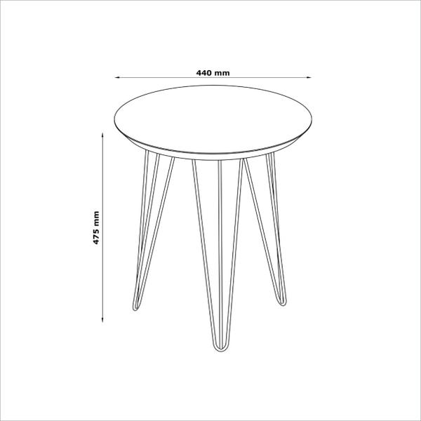 Imagem de Mesa Lateral Decorativa Evolution Cinamomo com Pés Metálicos - Patrimar Móveis