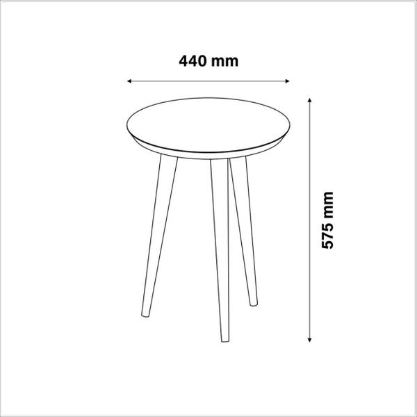 Imagem de Mesa Lateral Decorativa Luna Alecrim Redonda 44cm Pés Palito - Patrimar Móveis