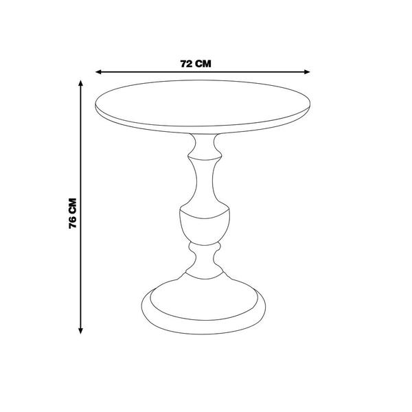 Imagem de Mesa Lateral Decorativa Para Sala de Estar Rialto 70x76 Imbuia/Preto G71 - Gran Belo