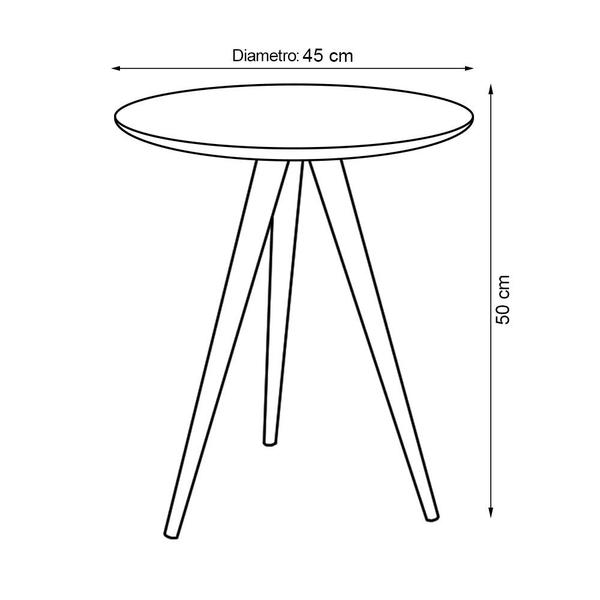 Imagem de Mesa Lateral Decorativa Redonda Pés Palito - Branca