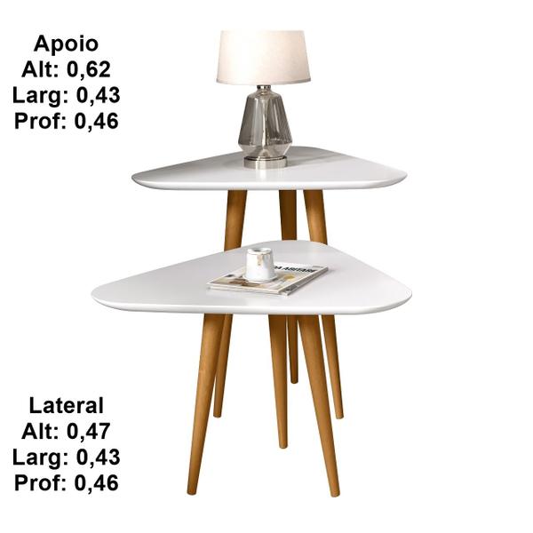 Imagem de Mesa Lateral e Apoio 3 Pontas Plus Pés Palito cor Branco - Comprar moveis para sua casa