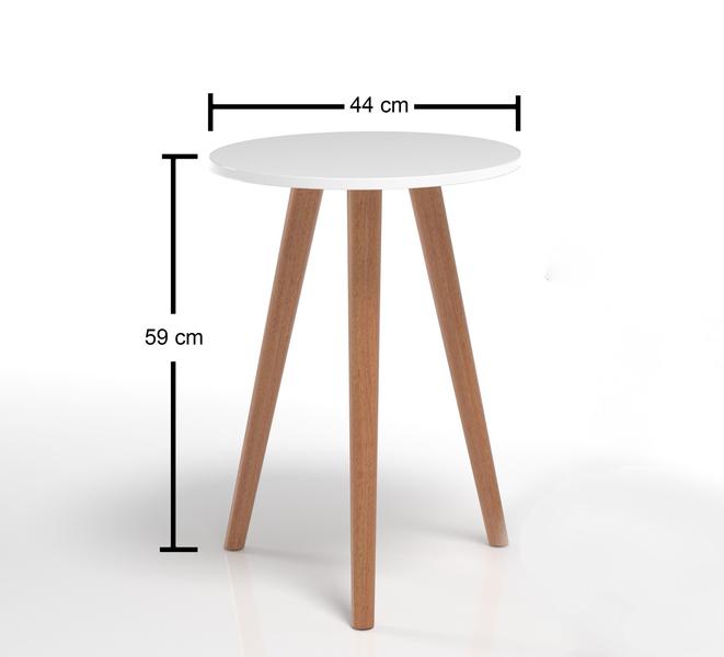 Imagem de Mesa Lateral e Apoio Retrô Decore Branco Móveis Colomi