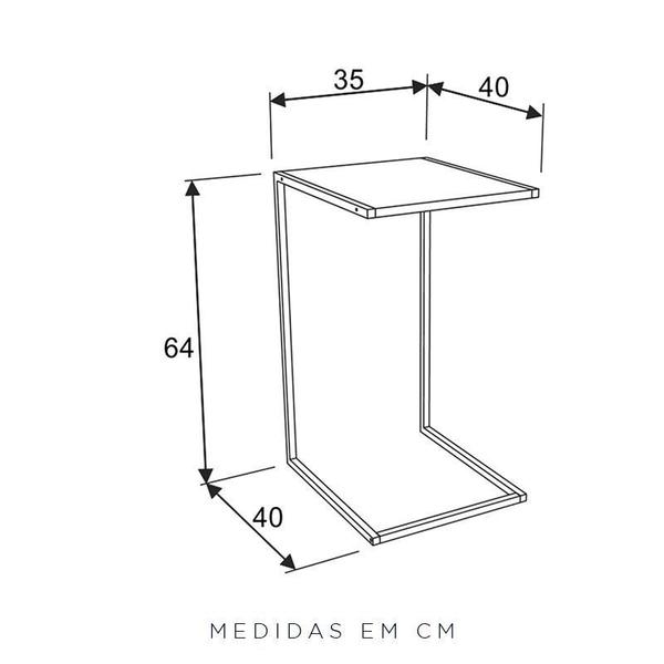 Imagem de Mesa Lateral Encosto Para Sofa Industrial  Vermont