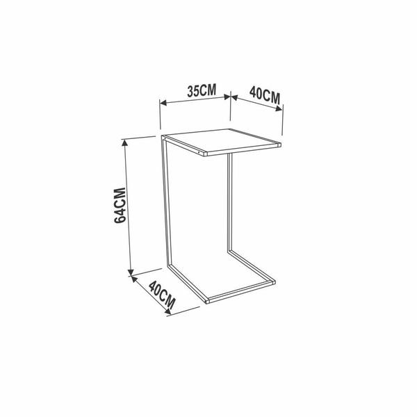 Imagem de Mesa Lateral Estilo Industrial 35x40cm 27820 Steel Quadra Artesano