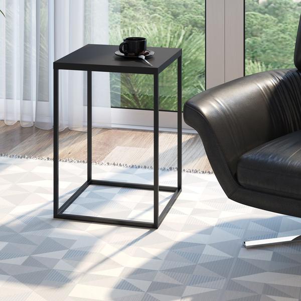 Imagem de Mesa Lateral Estilo Industrial Alta 40x40cm Freedom Naturart