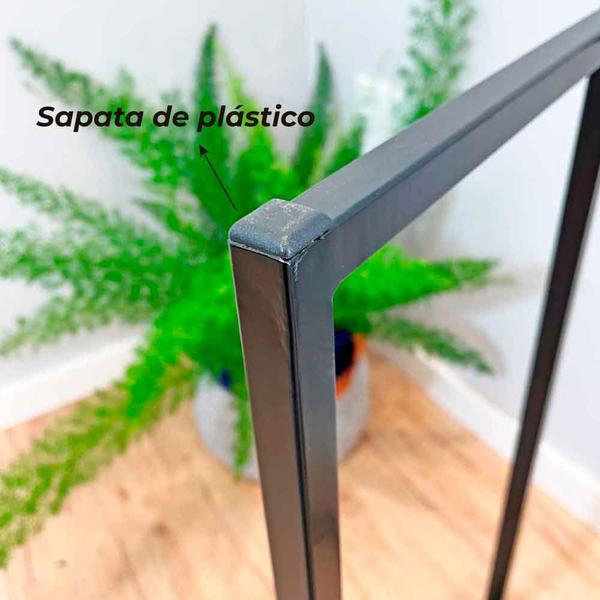 Imagem de Mesa Lateral Gaveteiro com pé Style de Ferro e Madeira Carvalho e Preto