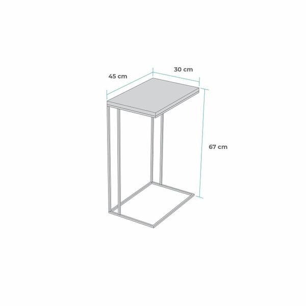 Imagem de Mesa Lateral Greco 67cm X 45cm X 30cm Preto