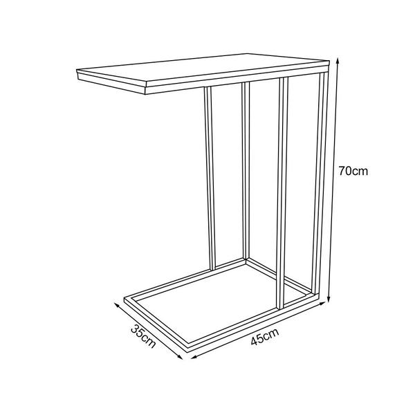 Imagem de Mesa Lateral Industrial Elena Tampo Amendoa Base Ferro Off White