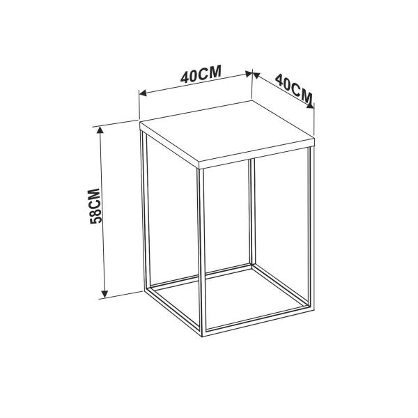 Imagem de Mesa Lateral Industrial Para Sala Estrutura em Aço 58 cm