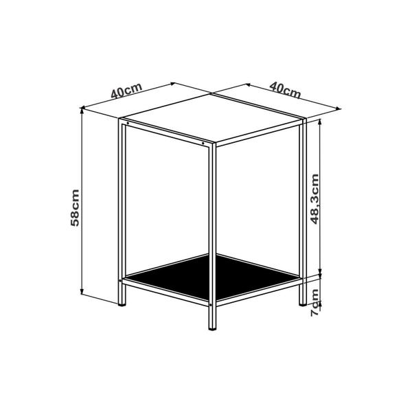 Imagem de Mesa Lateral Industrial Quadrada York Artesano