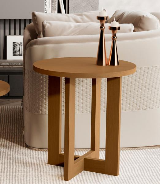 Mesa Lateral JB 8002 Apoio Redonda Mesinha de Canto Decorativa de Sala Sofá Puff Casa Port...