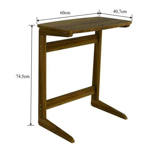 Imagem de Mesa Lateral Maior em Madeira Maciça - Garapa