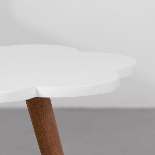 Imagem de Mesa Lateral Nuvem Amêndoa e Branco - 46cmx41cm