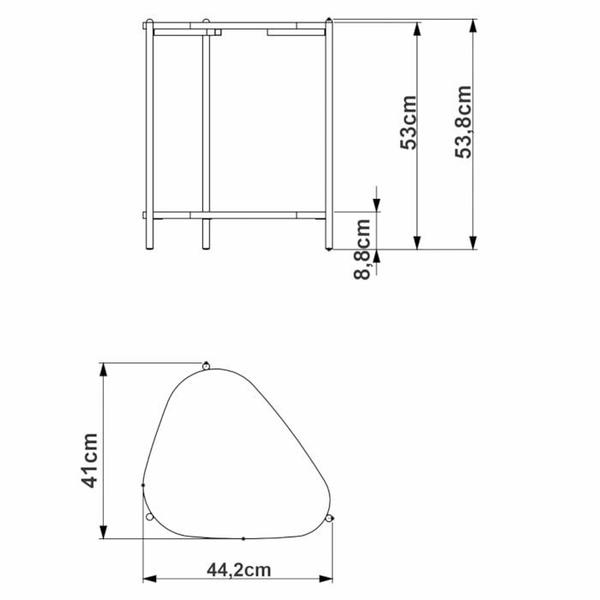 Imagem de Mesa Lateral Organica Pe Metal Preto Hanover 28016 Artesano