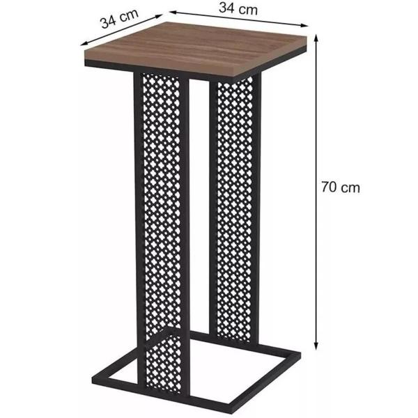 Imagem de Mesa Lateral Ou Canto Estilo Industrial Para Sala Ou Quarto