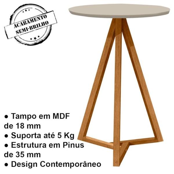 Imagem de Mesa Lateral Para Sala De Estar 13X Off White Nature Tebar