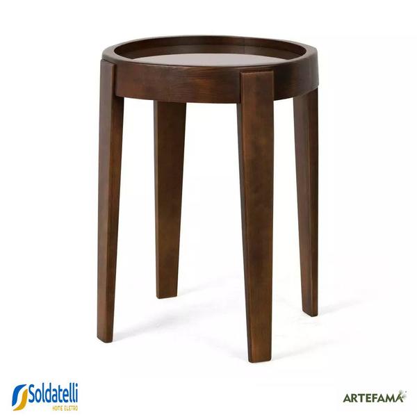 Imagem de Mesa Lateral Penha Castanho Canela e Castanho Oregon - Datelli Design