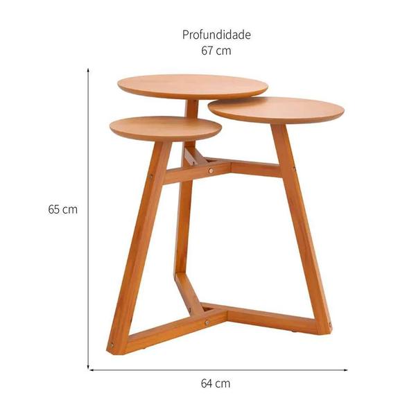 Imagem de Mesa Lateral Redonda Classic Amêndoa