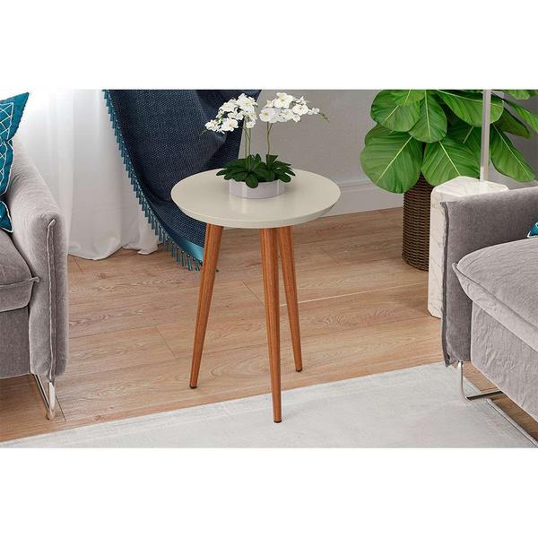 Imagem de Mesa Lateral Redonda Luna 440 Off White