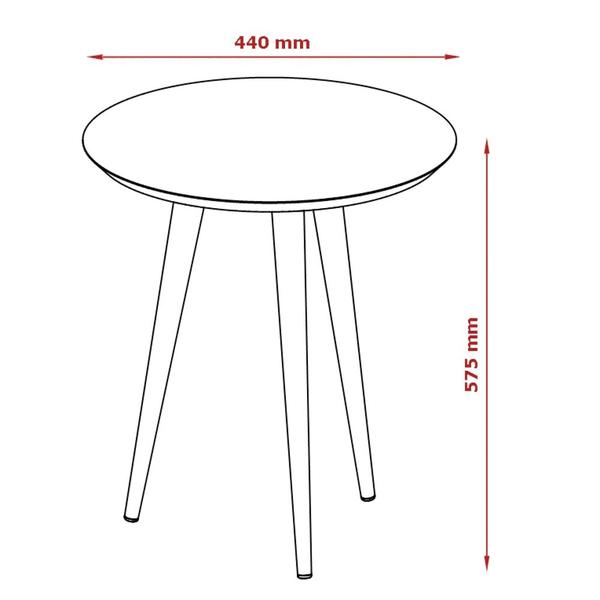 Imagem de Mesa Lateral Redonda Pés Madeira Luna 440 Cumarú - Patrimar Móveis