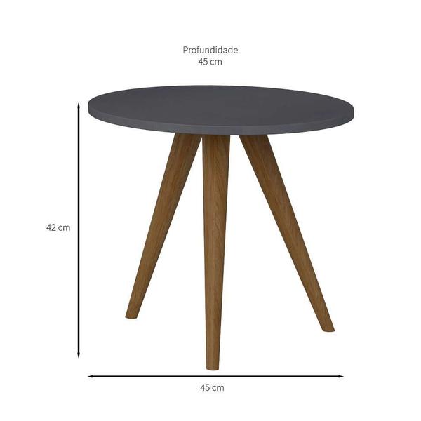 Imagem de Mesa Lateral Redonda Retrô Expresso 42 cm