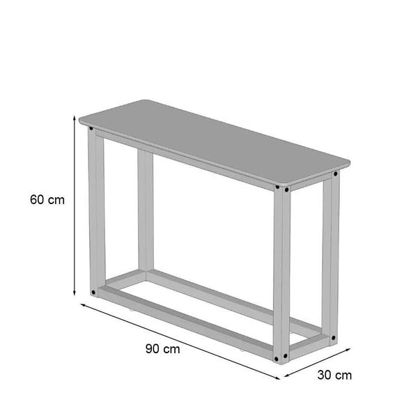 Imagem de Mesa Lateral Retangular Supreme Branca e Amêndoa