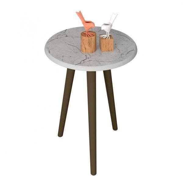 Imagem de Mesa Lateral Retrô Brilhante 48cm Decor Bechara