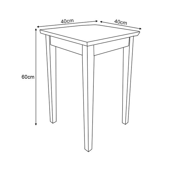 Imagem de Mesa Lateral Rústica 40x40cm em Madeira Maciça - Castanho