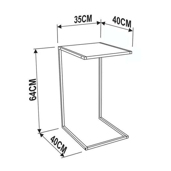 Imagem de Mesa Lateral Sofá ou Cama Branca e Preto Apoia Indsutrial