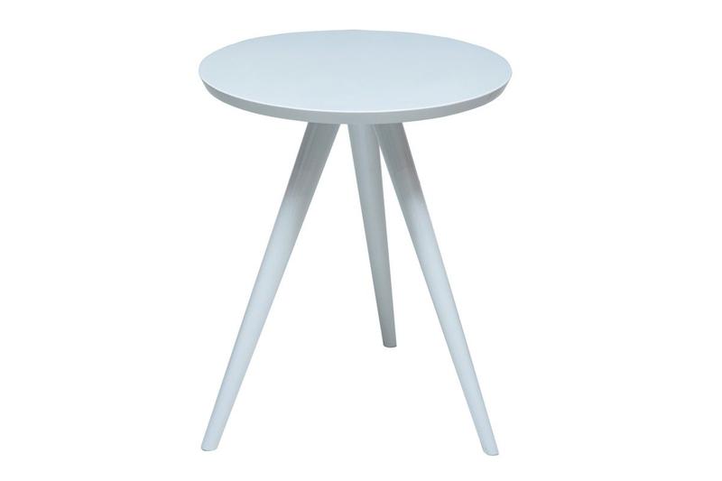 Imagem de Mesa Lateral Tampo Laqueado Para Sala Tampo 60 cm Tripé Pés Palito