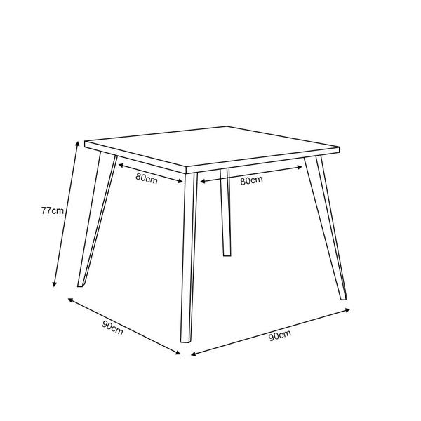 Imagem de Mesa Lins para Jantar 90 Cm Base Madeira Maciça Ambiente Cozinha Off White