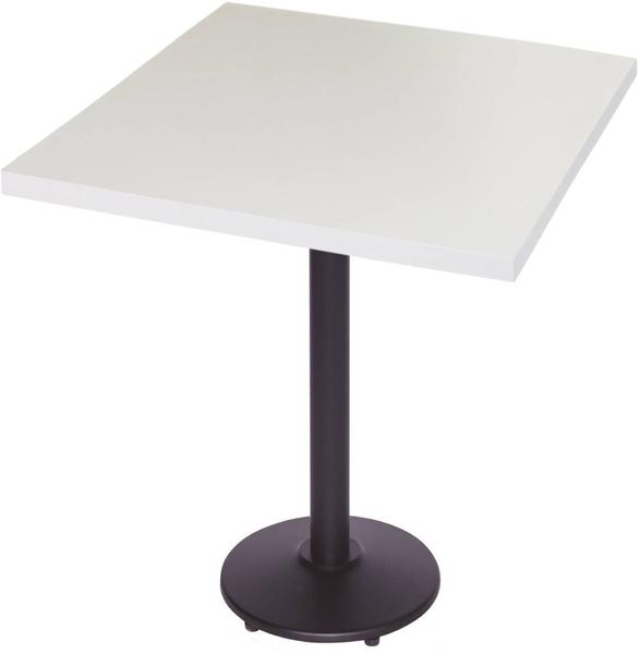 Imagem de Mesa Luisiana 80 cm Tampo Branco Quadrado Base Ferro Pintado Preto - 39417