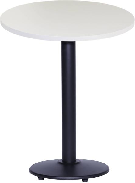 Imagem de Mesa Luisiana 80 cm Tampo Branco Redonda Base Ferro Pintado Preto