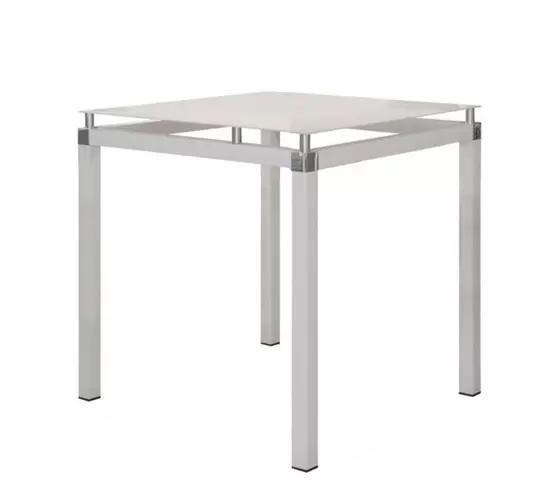 Imagem de Mesa Malva 75X75cm Branco/Vidro Branco - Artefamol