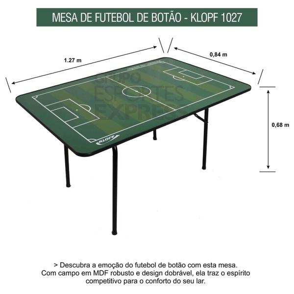 Imagem de Mesa Média de Futebol de Botão com Pés Dobráveis - Klopf - Cód. 1027