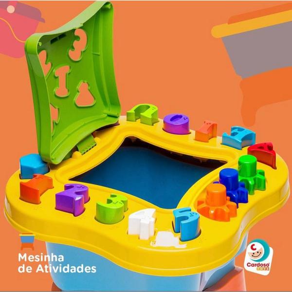 Imagem de Mesa Mesinha de Atividades Infantil Criança Didática Pedagógica Baú Braile