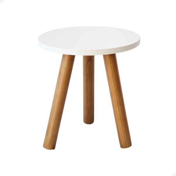 Imagem de Mesa Mesinha de Canto Redonda Mdf Pé Palito Decoração Apoio de Sofa