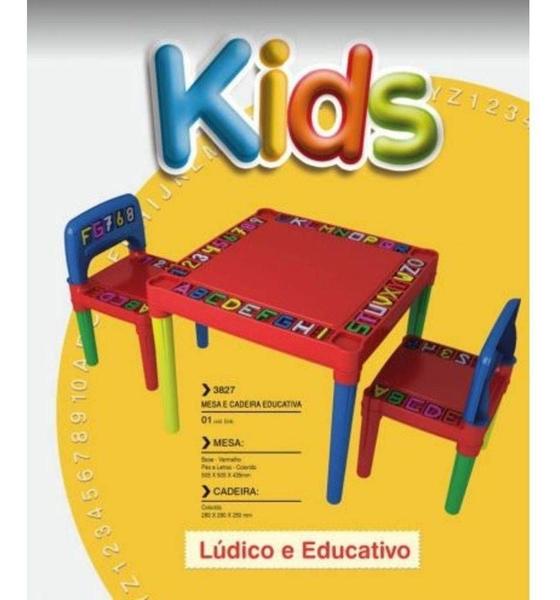 Imagem de Mesa Mesinha Didatica Infantil Com 2 Cadeiras