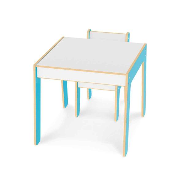 Imagem de Mesa Mesinha Infantil De Madeira Com 1 Cadeira Cadeirinha Junges Várias Cores Crianças Até 40Kg