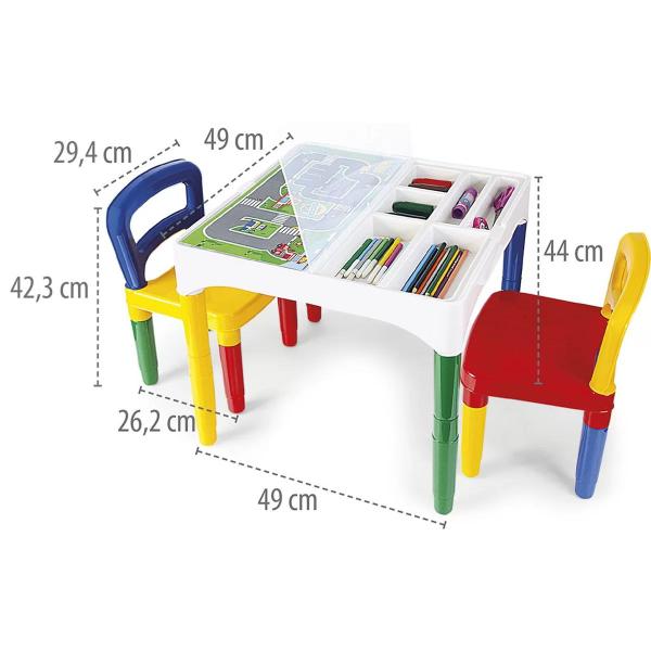 Imagem de Mesa Mesinha Infantil Didática Atividades Educativa Com 2 Cadeiras 