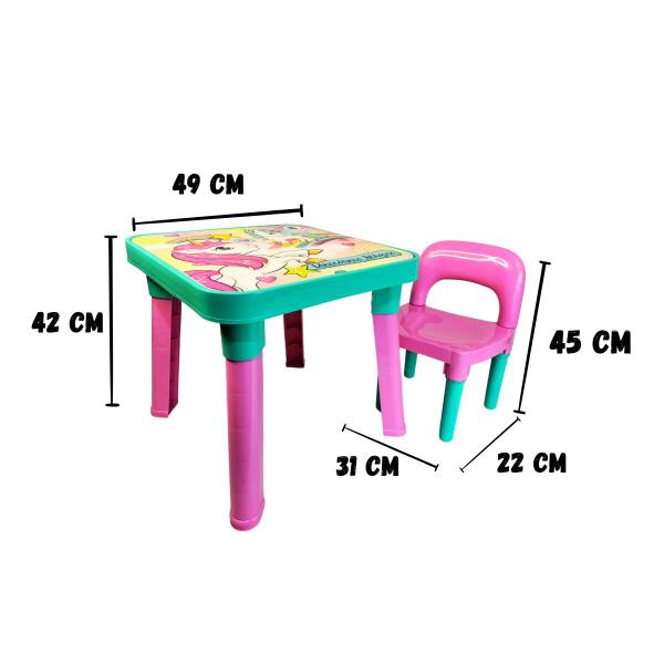 Imagem de Mesa Mesinha Infantil Didática Com cadeira e divisórias 