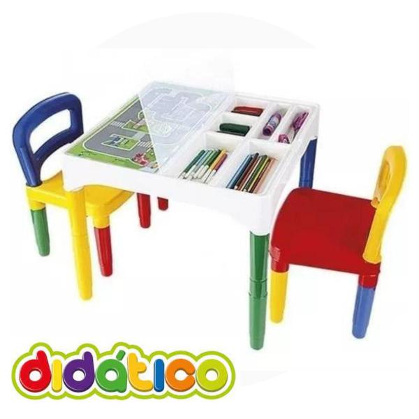 Imagem de Mesa Mesinha Infantil Didática Com Cadeiras