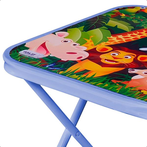 Imagem de Mesa Mesinha Infantil para Crianças Desenhar Estudar Lanchar Dobrável em Aço